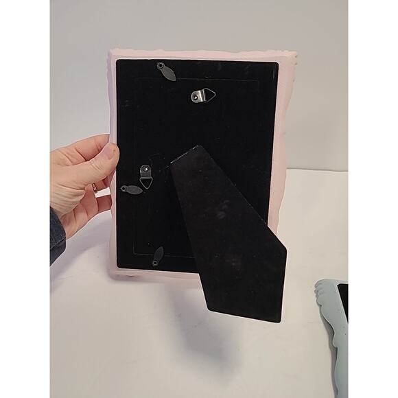 Laura Ashley Pink Blue Ornate Picture Frame Set (2) 4x6 Rocco Style Resin Baby - Picture 8 of 8